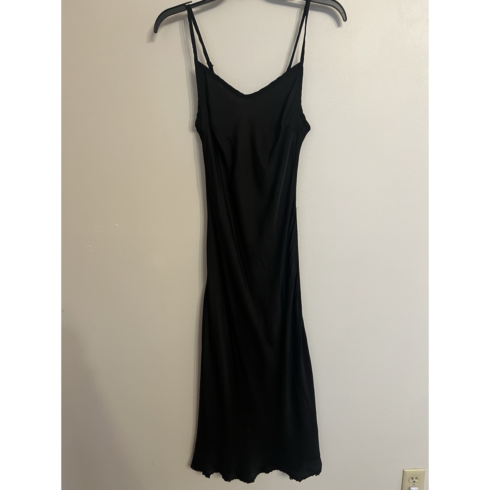 Nation Ltd Made In Usa Black Midi Slip Dress Size Small